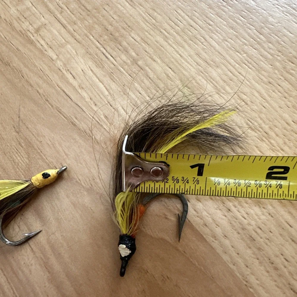 Vintage Handmade Fly Fishing Lures Lot of 5 Feathers & Horse Hair (6)